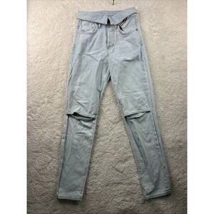ATELIER Womens High Rise Flip over Waist Straight Leg Open Knee‎ Jeans 24x29